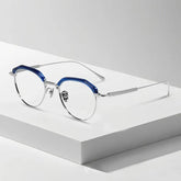 Sayam Retro Titanium Glasses Frame Oval Frames Southood Blue